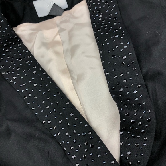 HM Embellished Sparkly Black Blazer Size 10 - Picture 2 of 3